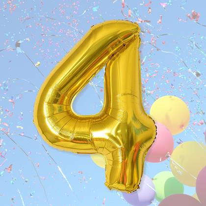 Obrazek z Maxi balon 100 cm złota cyfra - 4