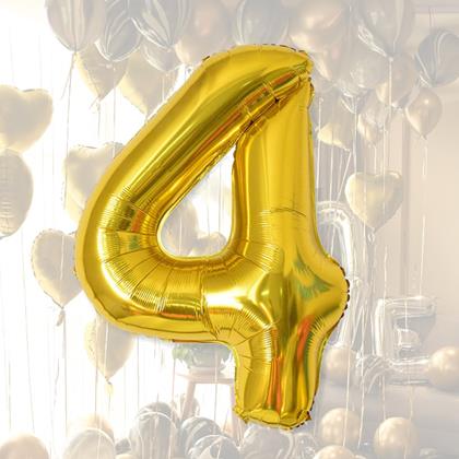 Obrazek z Maxi balon 100 cm złota cyfra - 4