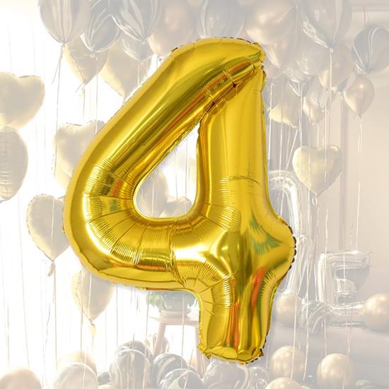 Obrazek z Maxi balon 100 cm złota cyfra - 4
