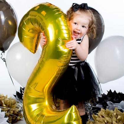 Obrazek z Maxi balon 100 cm złota cyfra - 1