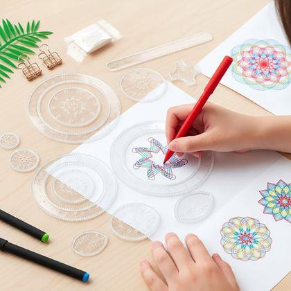 Obrazek z Zestaw szablonów do rysowania - spirograf