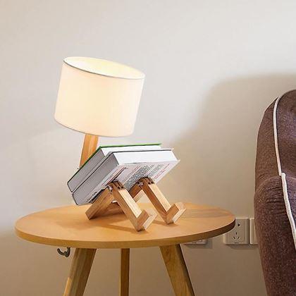 Obrazek z Drewniana lampa stołowa lalka