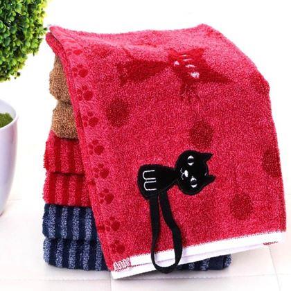 Obrazek z Ręcznik z kotem 50x25 cm  -  czerwony