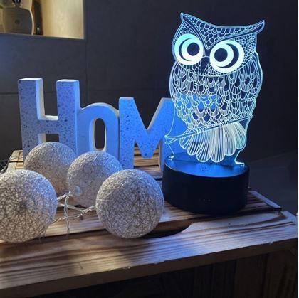 Obrazek z Lampa z iluzją 3D  -  sowa