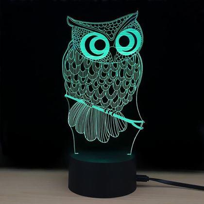 Obrazek z Lampa z iluzją 3D  -  sowa