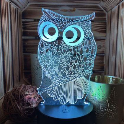 Obrazek z Lampa z iluzją 3D  -  sowa
