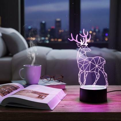 Obrazek z Lampa z iluzją 3D  -  jeleń