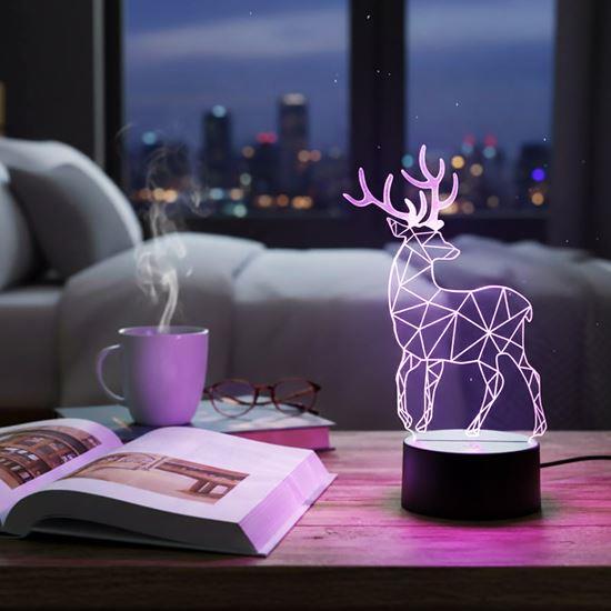 Obrazek z Lampa z iluzją 3D  -  jeleń