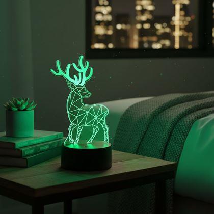 Obrazek z Lampa z iluzją 3D  -  jeleń