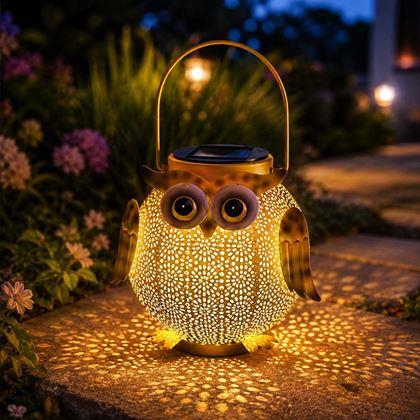 Obrazek z Solarna lampa ogrodowa LED - sowa