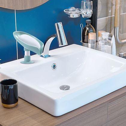 Obrazek z Uchwyt na mydło – liść - niebieski
