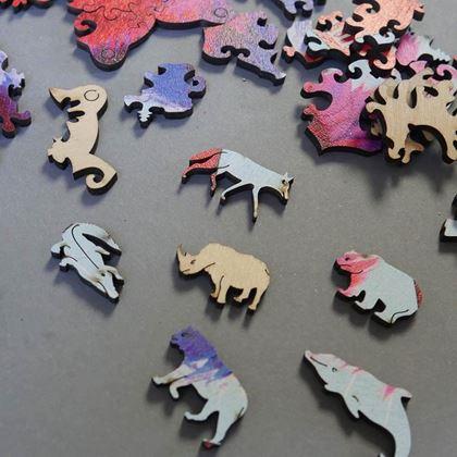 Obrazek z Drewniane puzzle zwierzątka - wilk