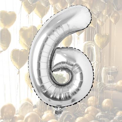 Obraz Maxi balon 100 cm srebrna cyfra