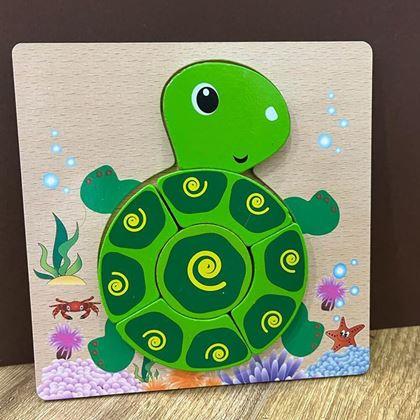 Obrazek z Drewniane puzzle dla najmniejszych  -  żółwik