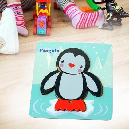 Obrazek z Drewniane puzzle dla najmniejszych  -  pingwin