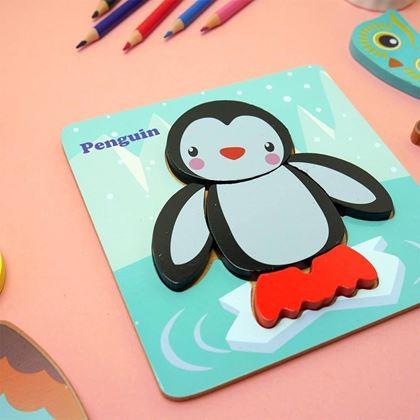 Obrazek z Drewniane puzzle dla najmniejszych  -  pingwin