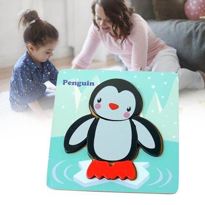 Obrazek z Drewniane puzzle dla najmniejszych  -  pingwin