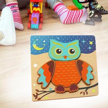 Obrazek z Drewniane puzzle dla najmniejszych  -  sowa