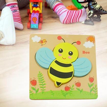 Obrazek z Drewniane puzzle dla najmniejszych  -  pszczółka