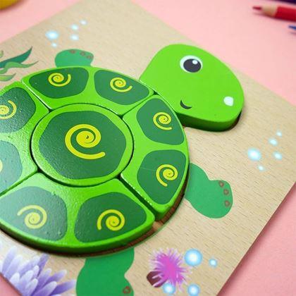 Obrazek z Drewniane puzzle dla najmniejszych  -  żółwik
