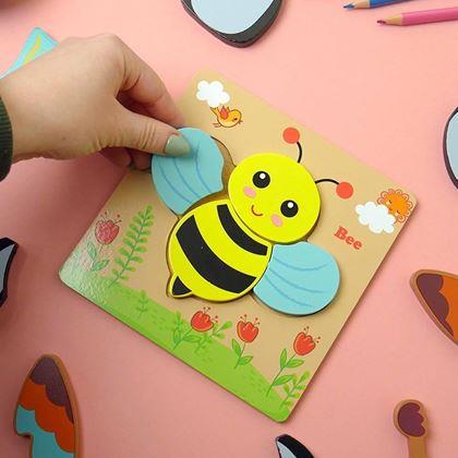 Obrazek z Drewniane puzzle dla najmniejszych  -  pszczółka