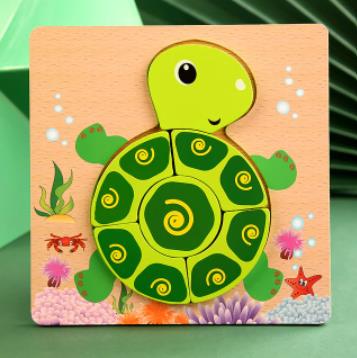 Obrazek z Drewniane puzzle dla najmniejszych  -  żółwik