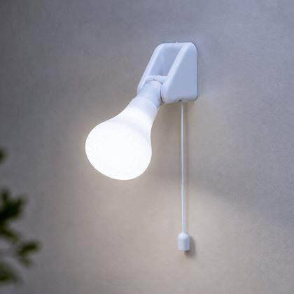Obrazek z Ścienna lampka LED do łóżka z wyłącznikiem na sznurek