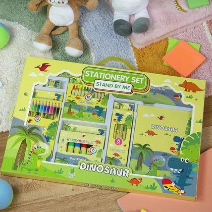 Obrazek z Zestaw szkolnych artykułów dla dzieci 35 szt  -  dinozaury