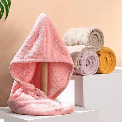 Obrazek z Szybkoschnący turban do włosów - różowy