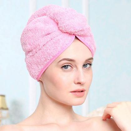 Obrazek z Szybkoschnący turban do włosów - różowy
