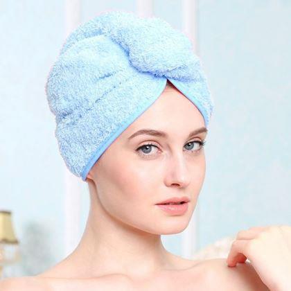 Obrazek z Szybkoschnący turban do włosów - niebieski