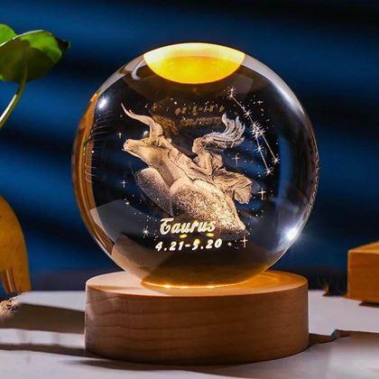 Obrazek z Świecąca kula LED znak zodiaku  -  Byk