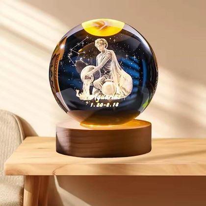 Obrazek z Świecąca kula LED znak zodiaku  -  Wodnik