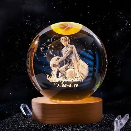Obrazek z Świecąca kula LED znak zodiaku  -  Wodnik