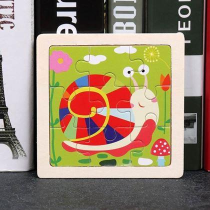 Obrazek z Drewniane puzzle dla dzieci - ślimak