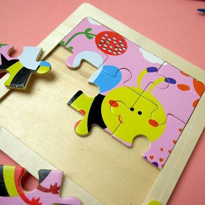 Obrazek z Drewniane puzzle dla dzieci - pszczółka