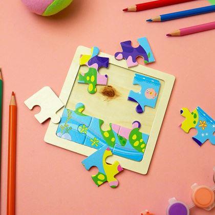 Obrazek z Drewniane puzzle dla dzieci - żółw