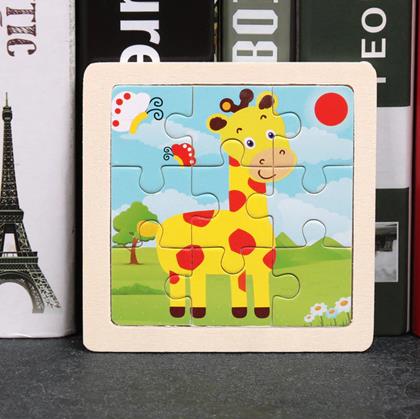 Obrazek z Drewniane puzzle dla dzieci - żyrafa