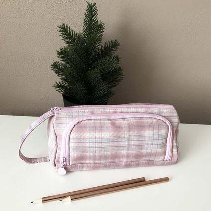Obrazek z Piórnik/etui z odchylaną częścią - różowy