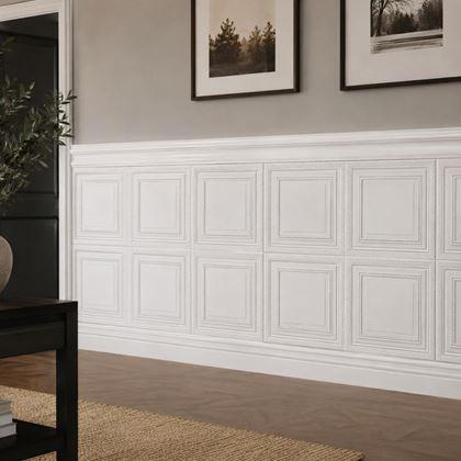Obrazek z 3D kasetonowa okładzina ścienna, 70x70 cm - biała