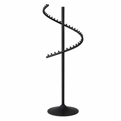 Obrazek z Metalowy czarny obrotowy stojak spiralny na ubrania, 180 cm