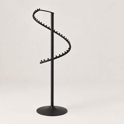 Obrazek z Metalowy czarny obrotowy stojak spiralny na ubrania, 180 cm