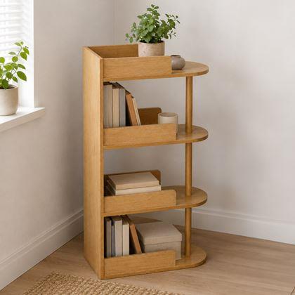 Obrazek z Drewniana wąska biblioteczka/regal, jasne drewno, 49,3 x 23,8 x 102,6 cm