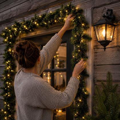 Obrazek z Świąteczna girlanda LED świecąca - 5,7 m