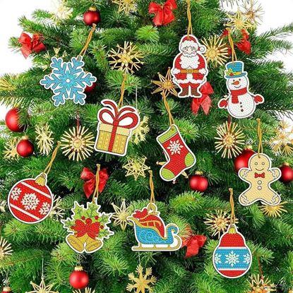 Obraz Diamentowe malowanie ozdób świątecznych 10 szt