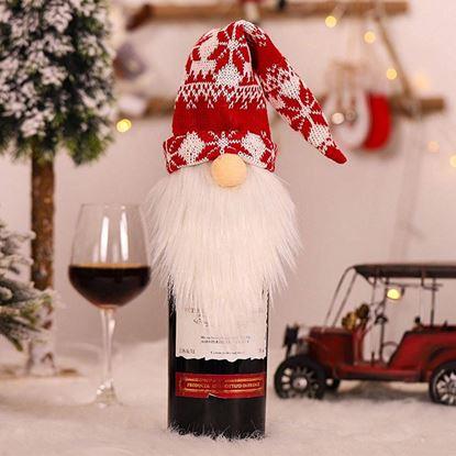 Obraz Dekoracyjny świąteczny skrzat na butelkę wina