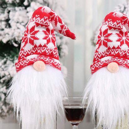 Obraz Dekoracyjny świąteczny skrzat na butelkę wina