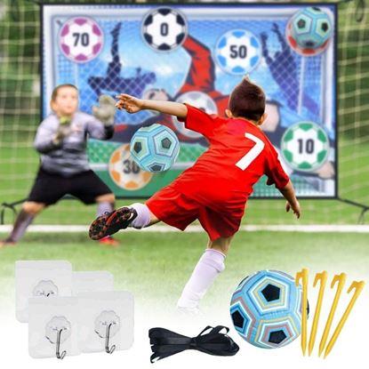 Obraz Tekstylna bramka piłkarska z piłką na rzep