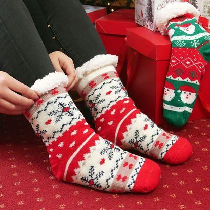 Obraz Świąteczne ciepłe skarpetki z futerkiem